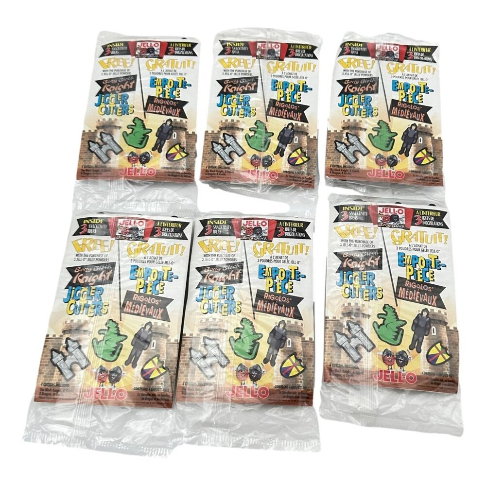 Jello Jiggler Cutter Lot 6 pack of 4 Berry Black Knight Castle Dragon Shield New